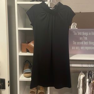 Susana Monaco short sleeve black mock neck mini dress, size S